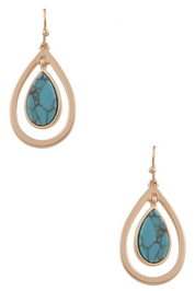 Metal Teardrop Dangle Earrings *Final Sale*