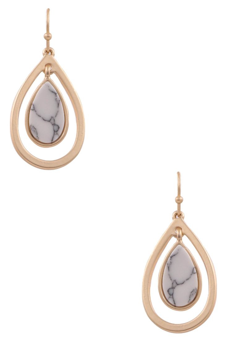 Metal Teardrop Dangle Earrings *Final Sale*