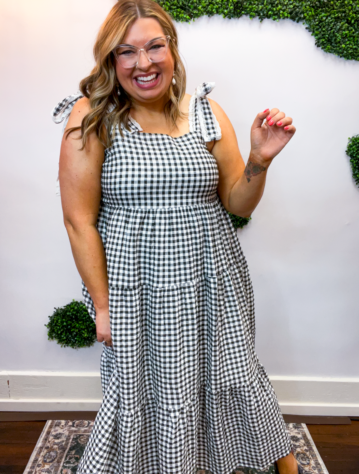 Daydream in Gingham Maxi Dress 1X
