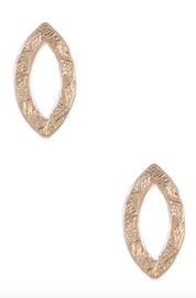 Metal Textured Round Diamond Stud Earrings *Final Sale*