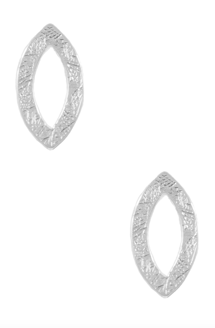 Metal Textured Round Diamond Stud Earrings *Final Sale*