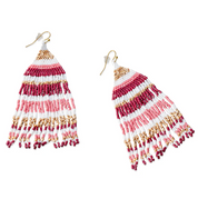 Myra | Nanna's Skirt Beaded Earrings in Pink