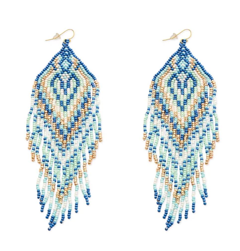 Myra | Lonanna Beaded Earrings in Blue