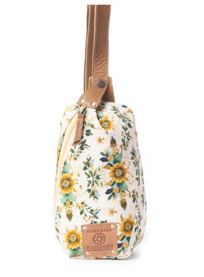 Myra | Oasis Blooms Fanny Pack Bag In Brown & White *FINAL SALE*