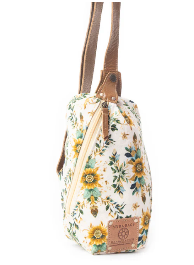 Myra | Oasis Blooms Fanny Pack Bag In Brown & White *FINAL SALE*