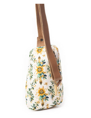 Myra | Oasis Blooms Fanny Pack Bag In Brown & White *FINAL SALE*