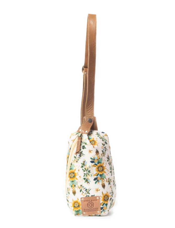 Myra | Oasis Blooms Fanny Pack Bag In Brown & White *FINAL SALE*