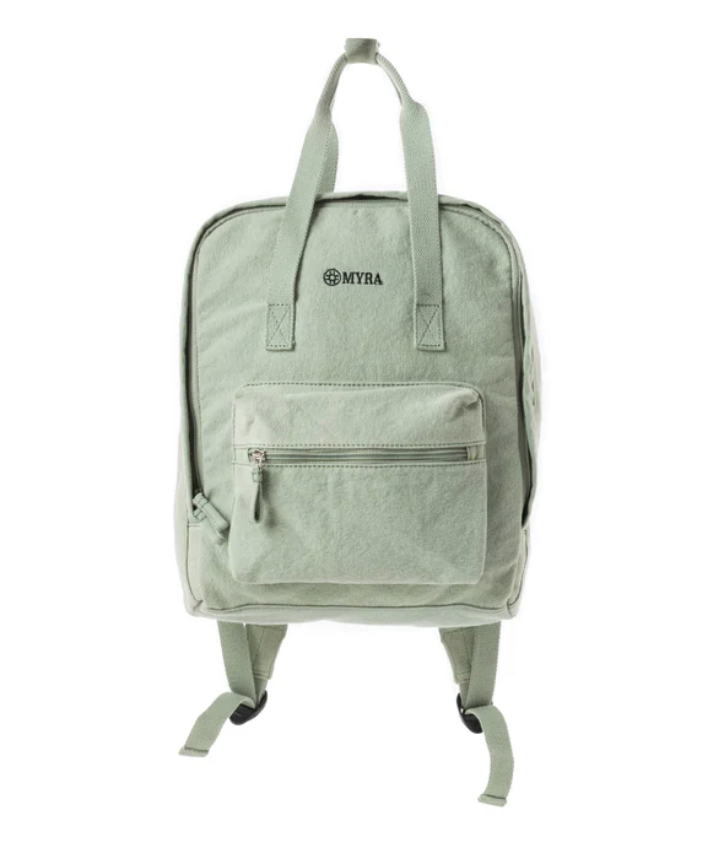Myra | Pioneer Trek Canvas Backpack Bag in Light Green *FINAL SALE*