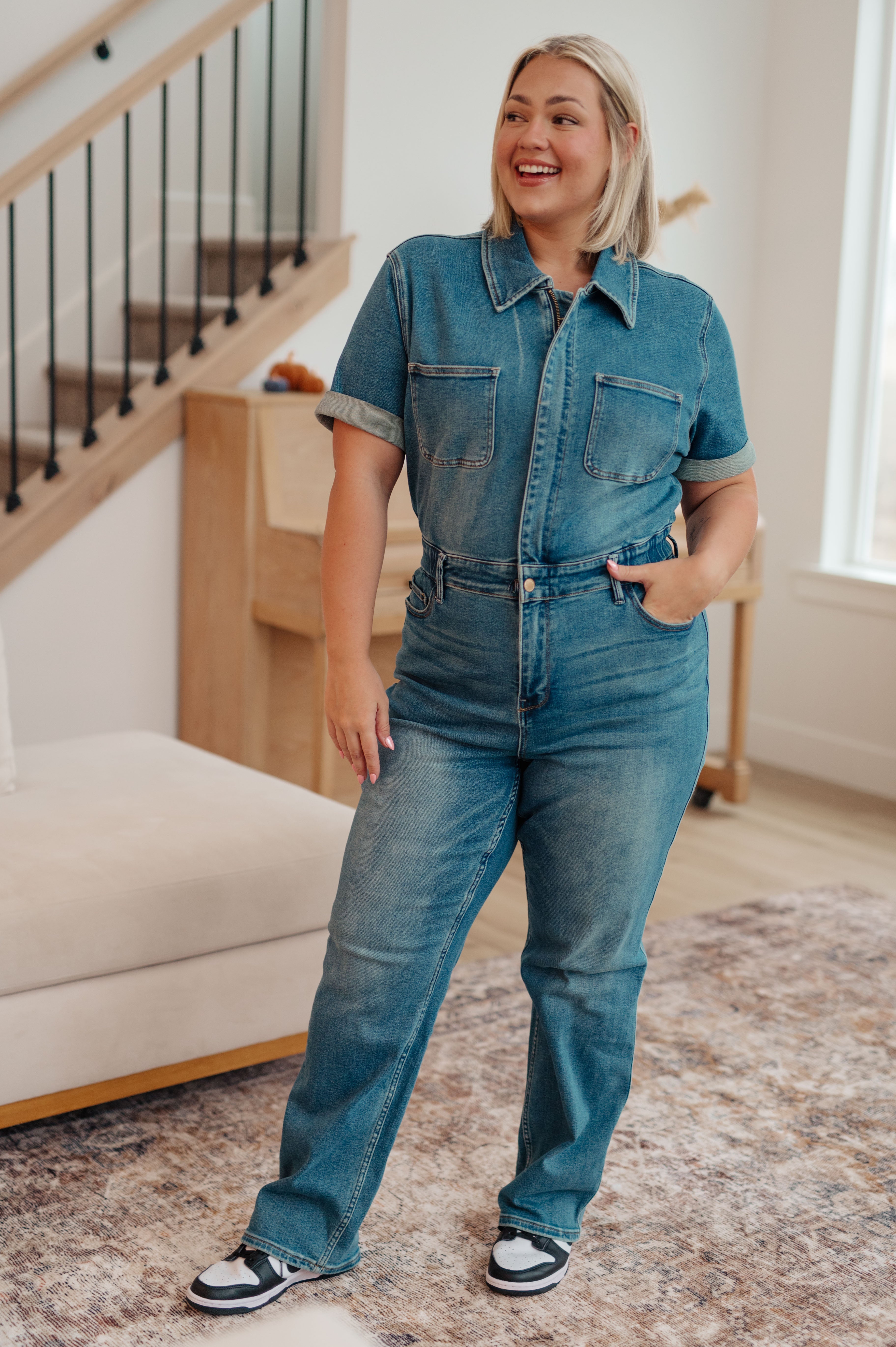 Short Sleeve Denim Judy Blue Jumpsuit