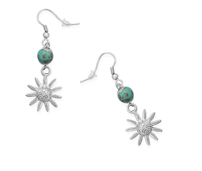 Myra | Cornflower Medallion Earrings