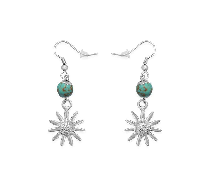 Myra | Cornflower Medallion Earrings