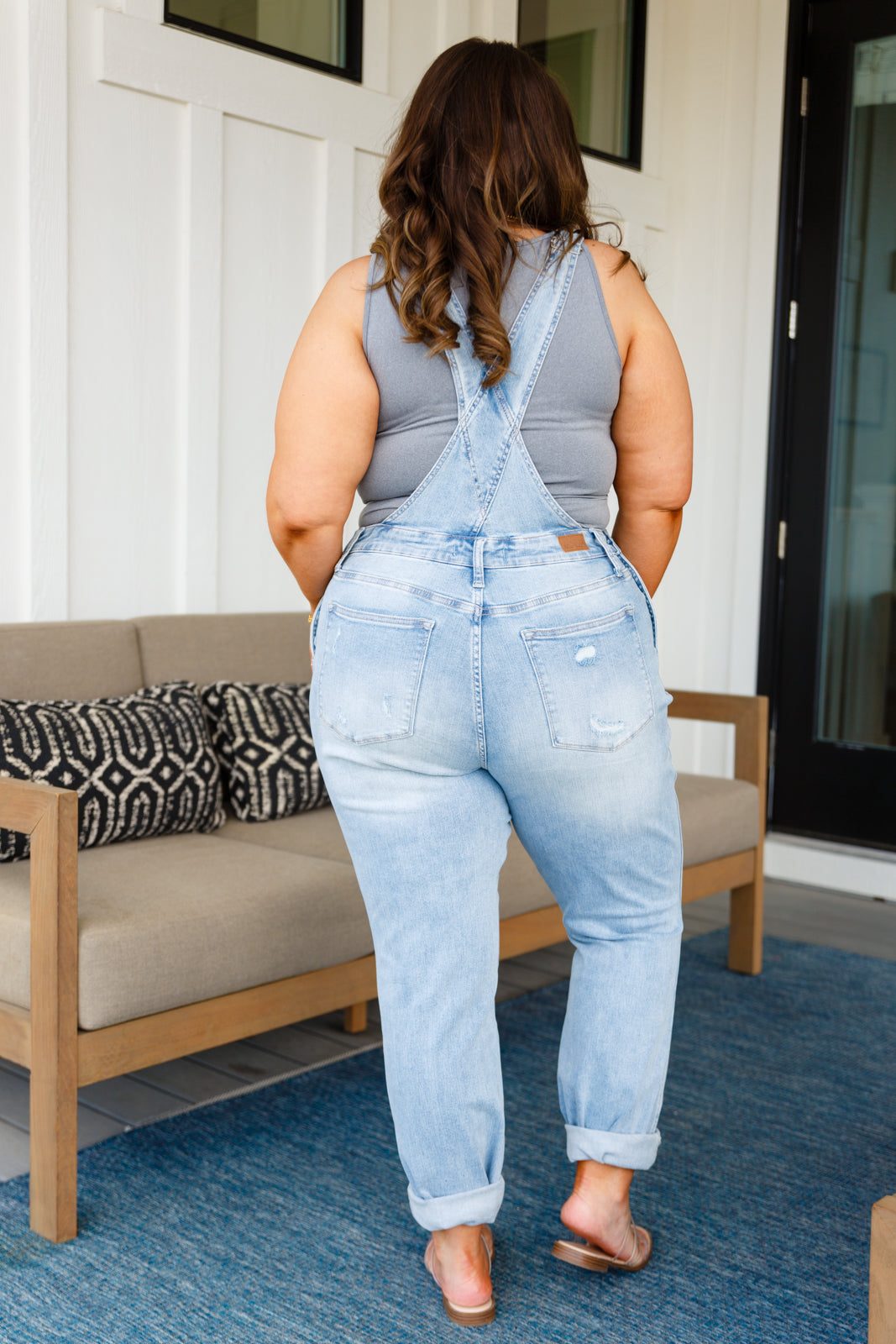 Distressed Straight Leg Judy Blue Overalls