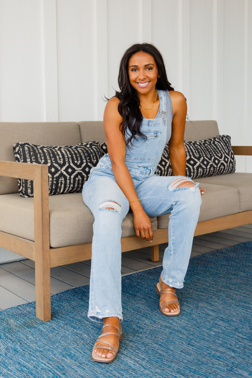 Distressed Straight Leg Judy Blue Overalls