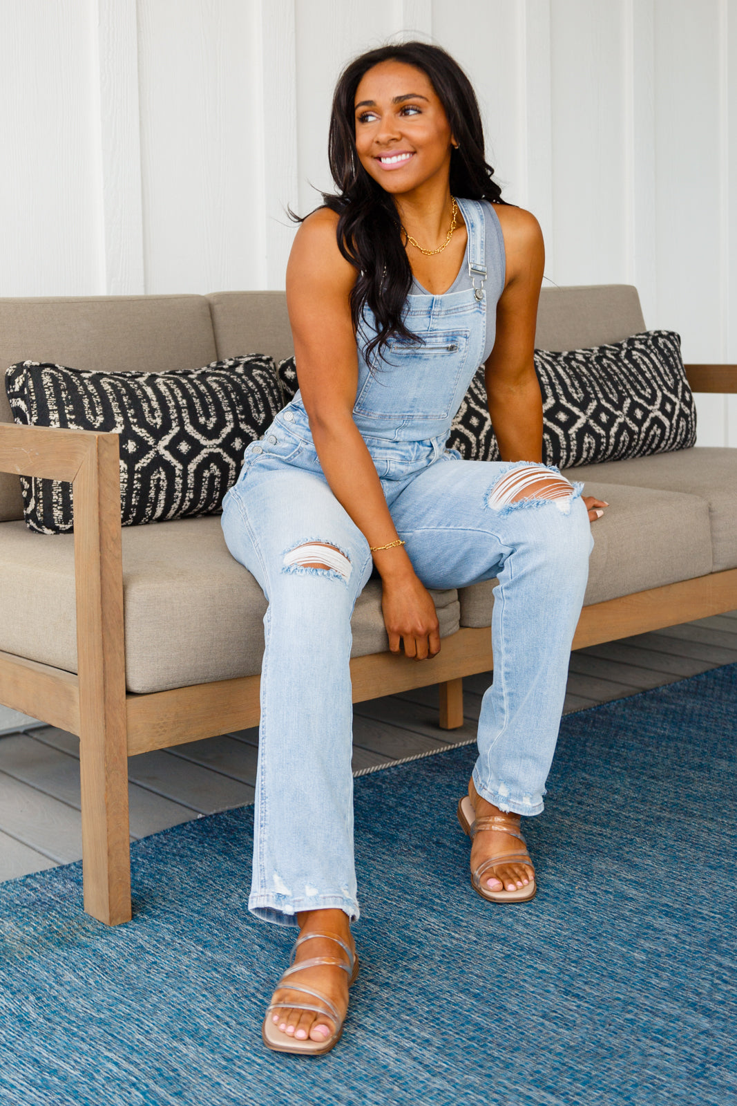 Distressed Straight Leg Judy Blue Overalls