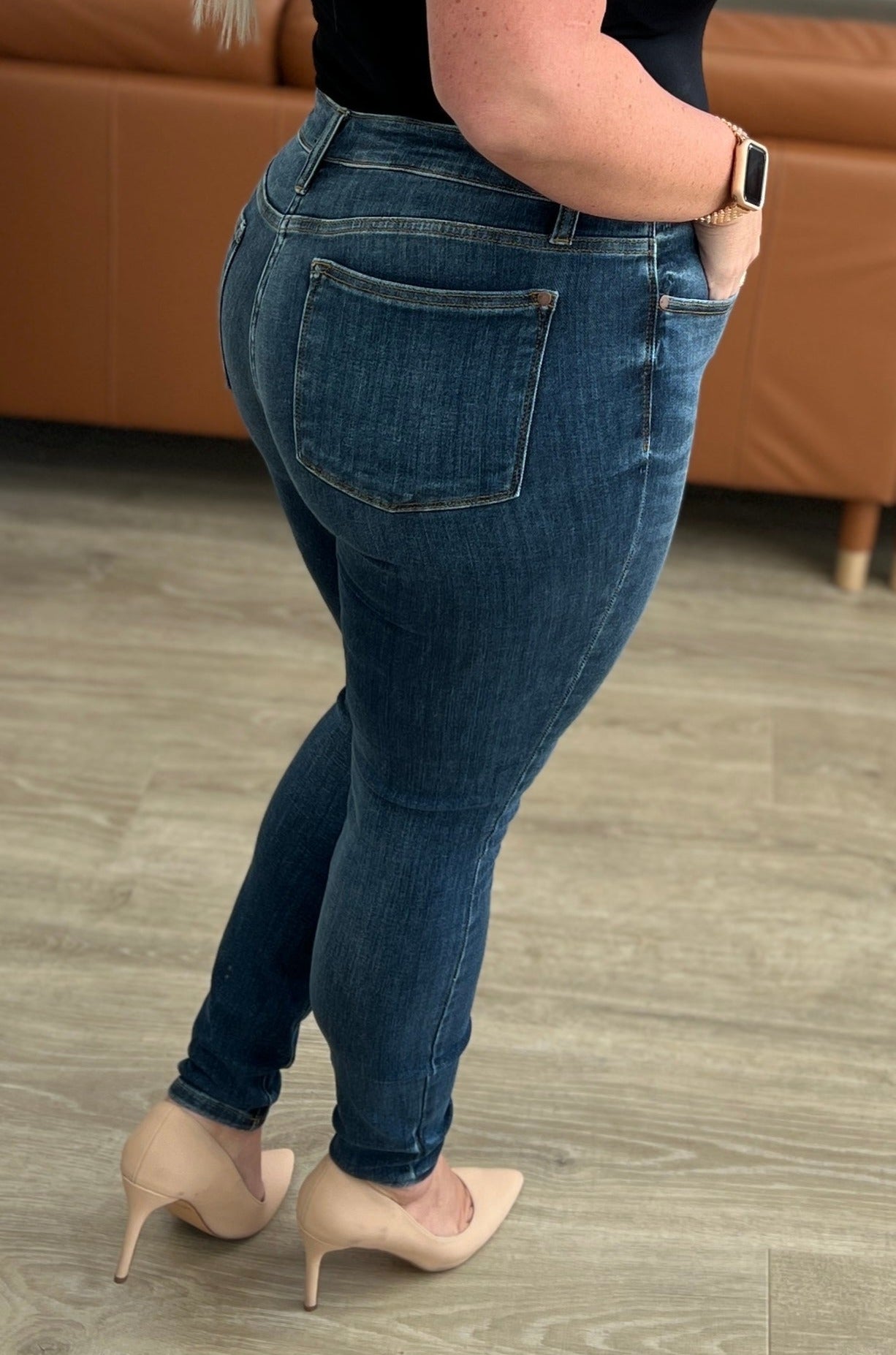 Mid-Rise No Holes Skinny Judy Blue Jeans