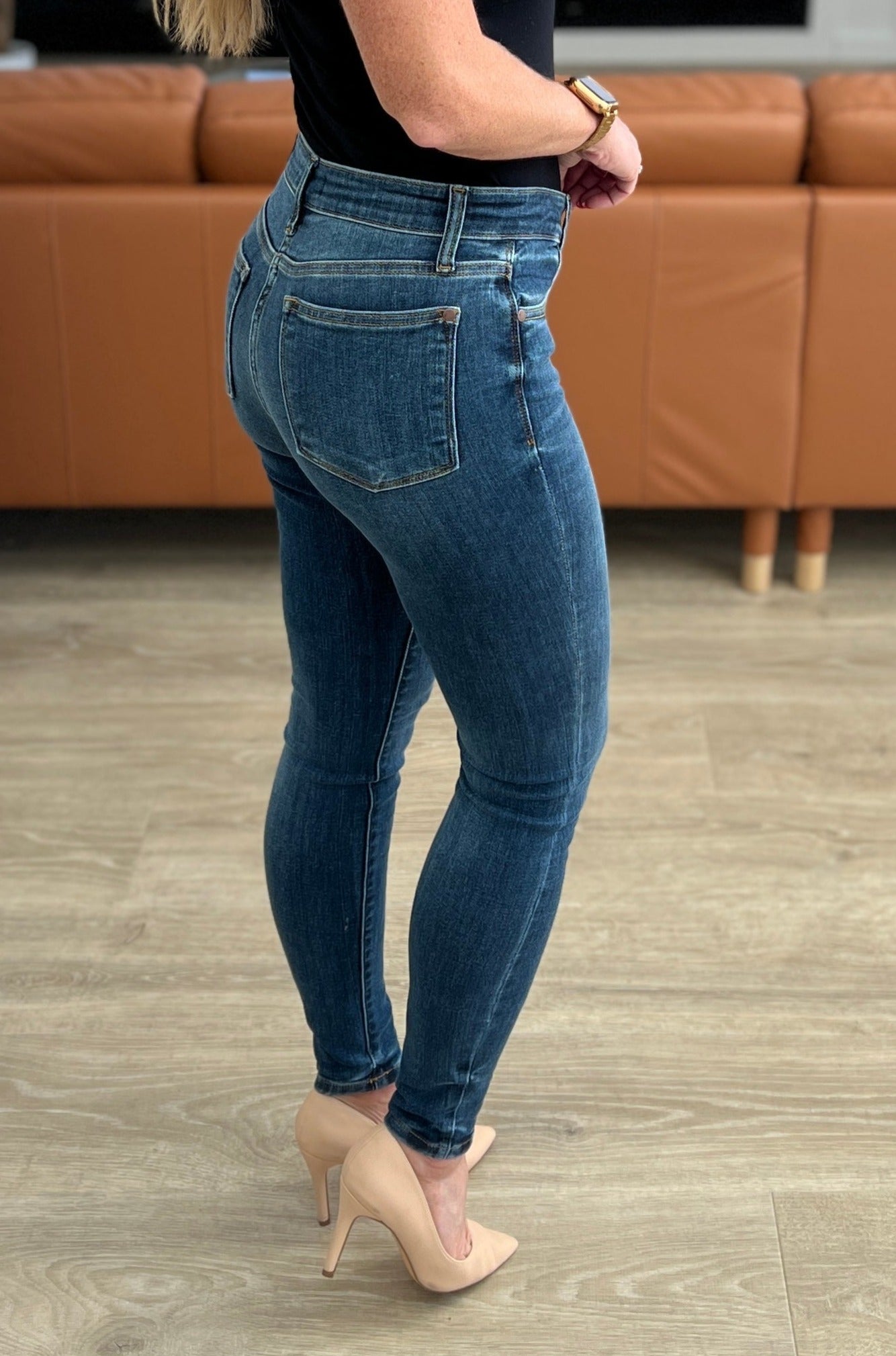 Mid-Rise No Holes Skinny Judy Blue Jeans