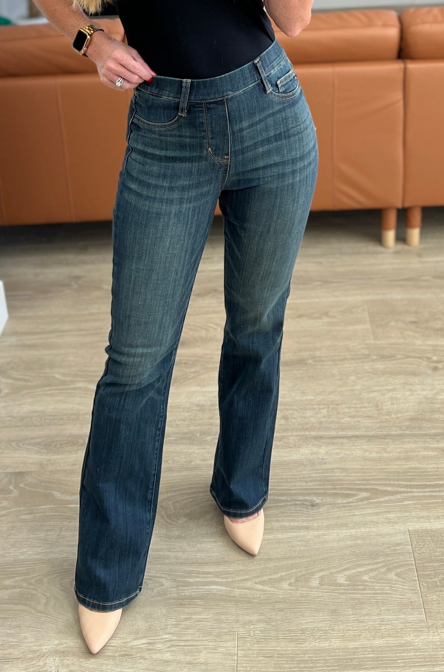 High Rise Pull On Slim Bootcut Judy Blue Jeans