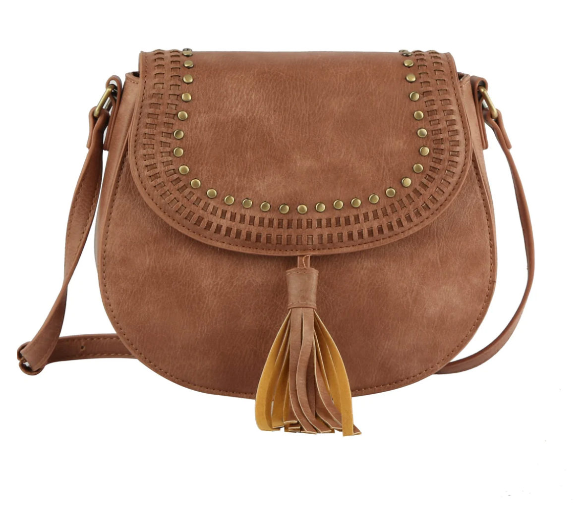 Cali Stud Accent Crossbody w/ Tassel *FINAL SALE*