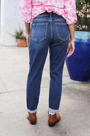 Mid Rise Cuffed Boyfriend Judy Blue Jeans