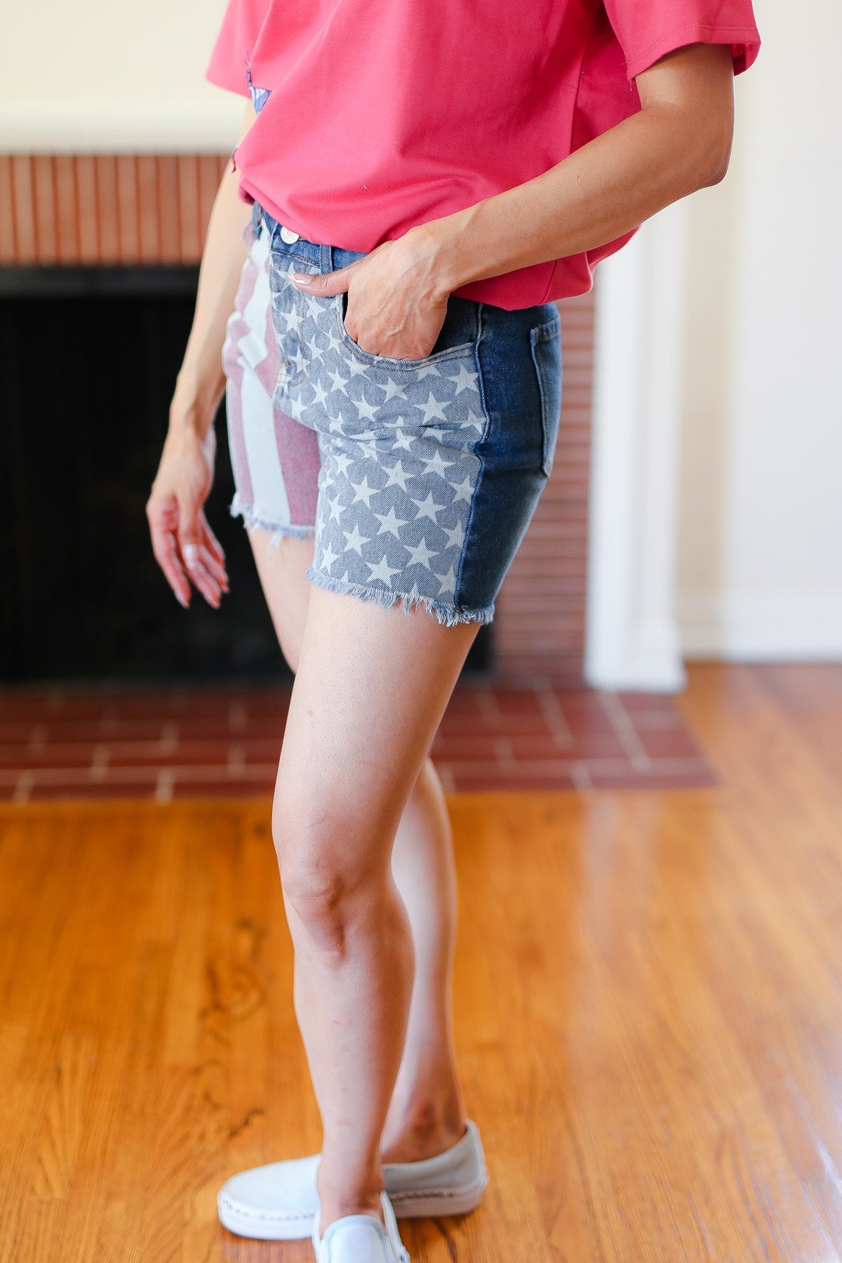 Flag high waisted shorts best sale