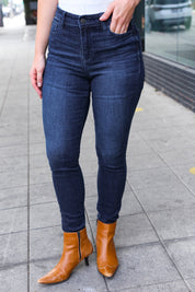 High Rise Dark Wash No Hole Skinny Judy Blue Jeans