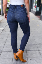 High Rise Dark Wash No Hole Skinny Judy Blue Jeans