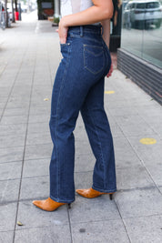 High Rise Dark Wash Straight Fit Judy Blue Jeans