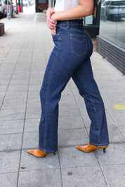 High Rise Dark Wash Straight Fit Judy Blue Jeans