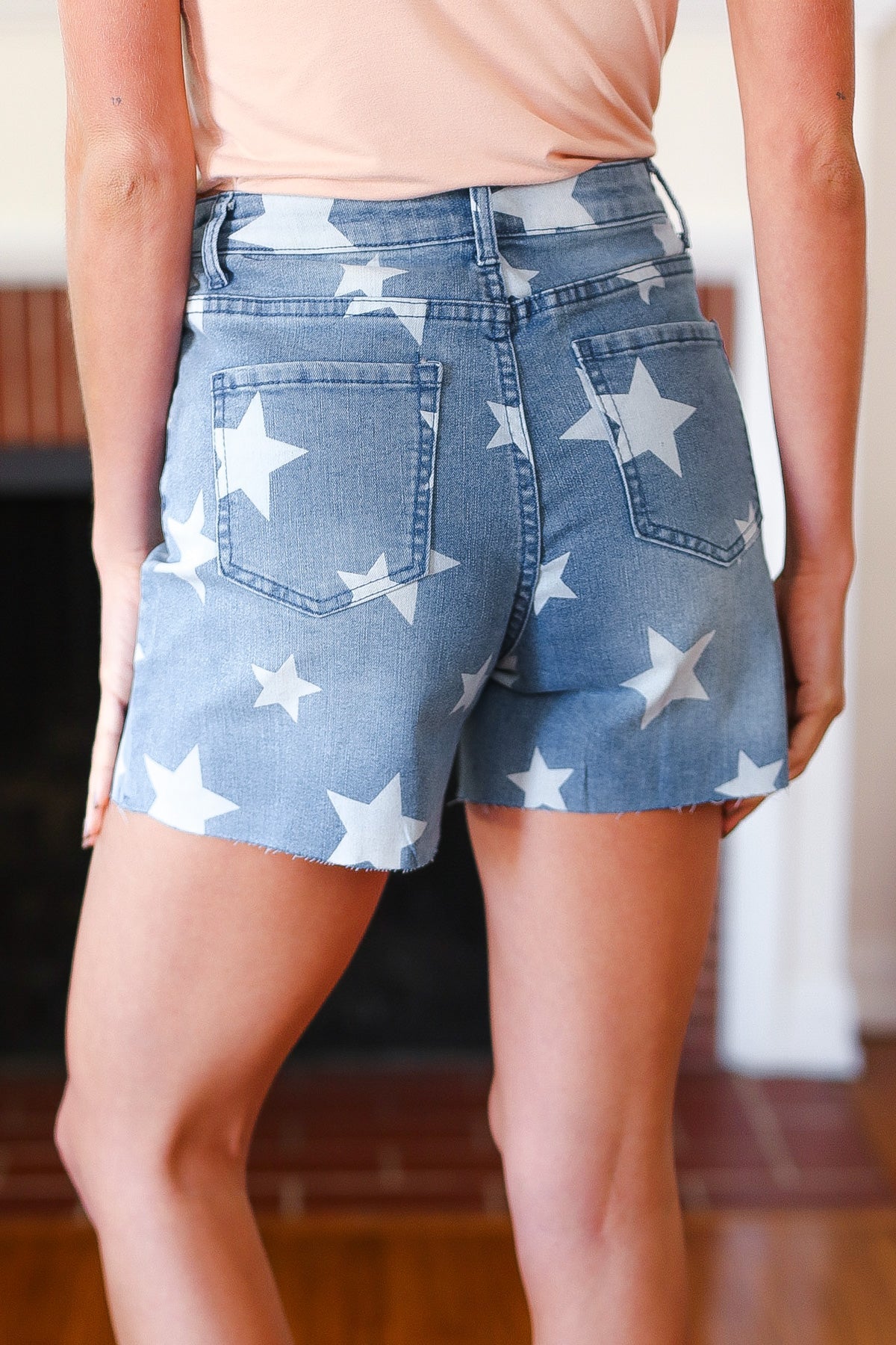 Jean shorts with stars on them on sale