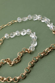 Glass Bead & Link Long Necklace *Final Sale*