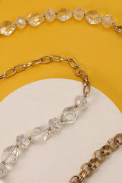 Glass Bead & Link Long Necklace *Final Sale*