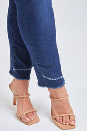 Distress Signal Tummy Control Skinny Jeans by RFM in Dark Indigo