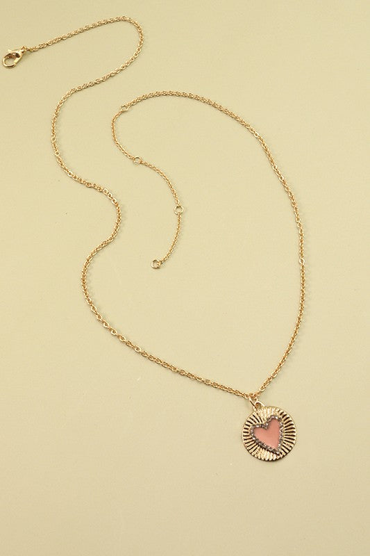 Heart & Rhinestone Charm Necklace *Final Sale*