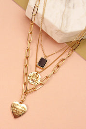 Eternal Love Layered Charm Drop Necklace  *Final Sale*