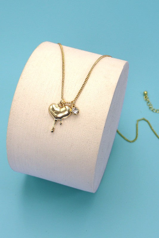 Dripping Heart Pendant Necklace *Final Sale*