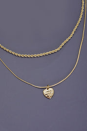 Love You Layered Heart Necklace  *Final Sale*