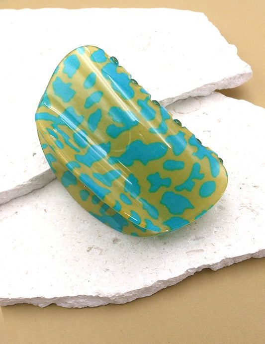 Half Moon Animal Print Hair Claw Clip