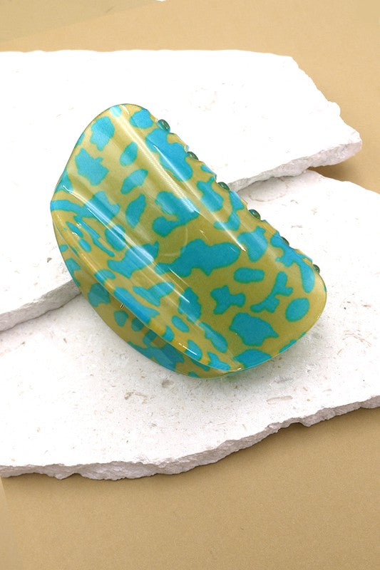 Half Moon Animal Print Hair Claw Clip