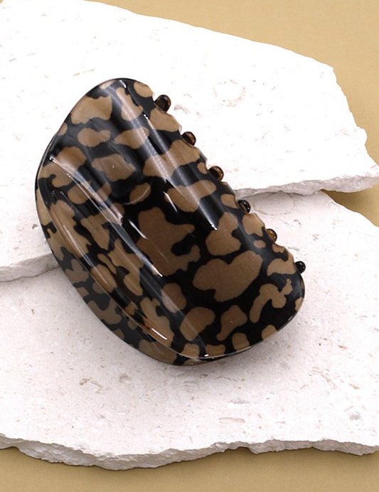 Half Moon Animal Print Hair Claw Clip