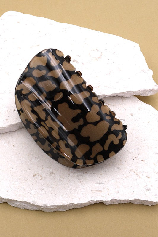 Half Moon Animal Print Hair Claw Clip