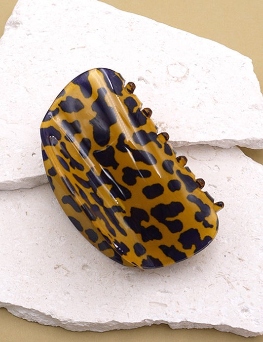 Half Moon Animal Print Hair Claw Clip