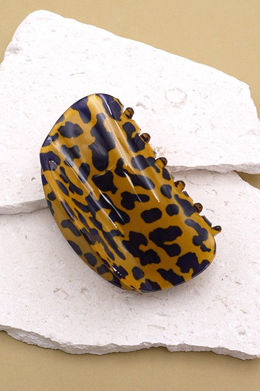 Half Moon Animal Print Hair Claw Clip