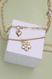 Layered Flower & Heart Necklace *Final Sale*