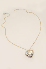 Rhinestone Heart Pendant Necklace *Final Sale*