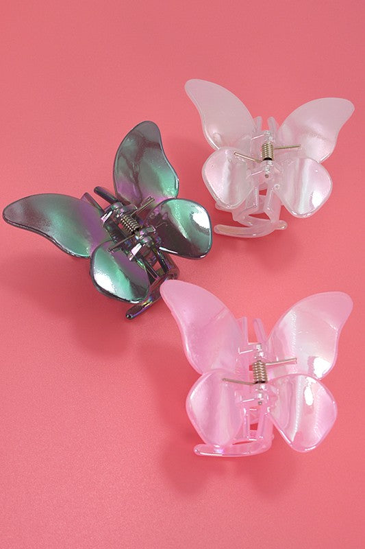 Iridescent Butterfly Hair Claw Clip