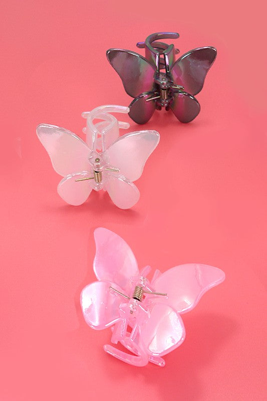 Iridescent Butterfly Hair Claw Clip