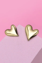 Stainless Steel Waterproof Tarnish Proof Lasting Love Heart Stud Earrings *Final Sale*