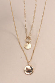 Double Layer Circle Drop Necklace *Final Sale*