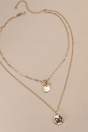 Double Layer Circle Drop Necklace *Final Sale*