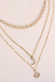 Trio Star & Moon Layered Necklace *Final Sale*